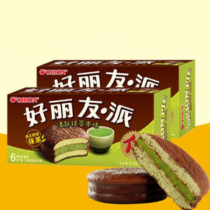 好丽友清新抹茶味派216g (Pastel dulce con sabor a matcha 216g)